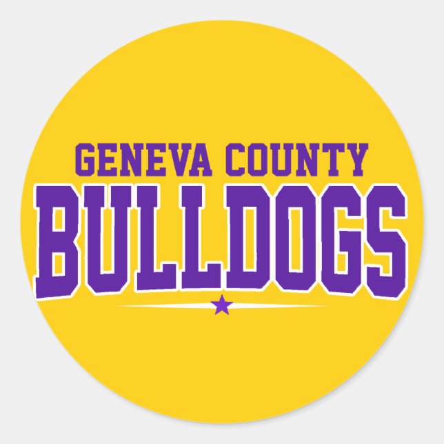 Geneva County High School; Bulldogs Classic Round Sticker (Front)