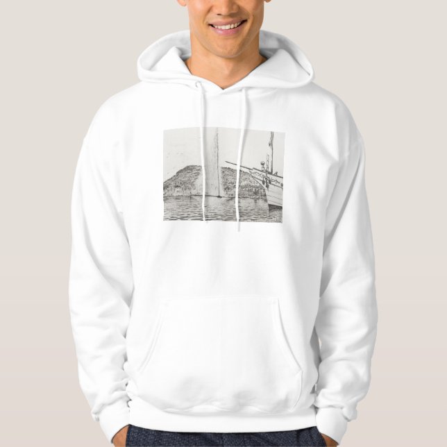 Geneva Fountain and Bow of pleasure Boat 2011 Hoodie (Front)