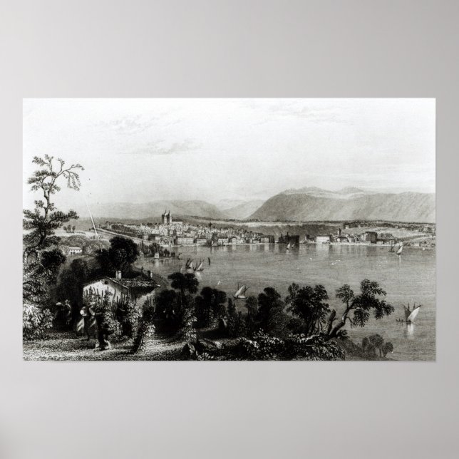 Geneva from Coligny, engraved by Robert Wallis Poster (Front)