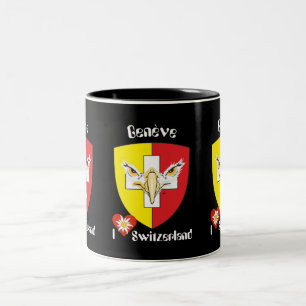 Geneva, Genève, Ginevra, Genevra Tasse Two-Tone Coffee Mug