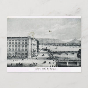 Geneva, Hotel des Bergues 1890 Postcard