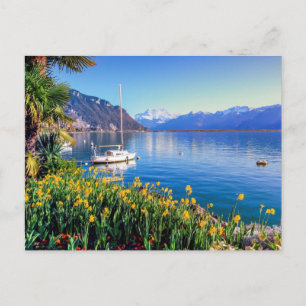 Geneva lake at Montreux, Vaud, Switzerland Postcard