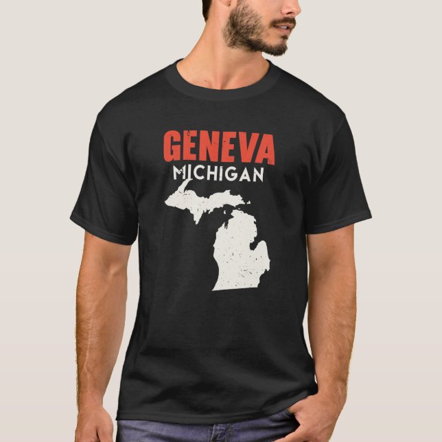 Geneva Michigan USA State America Travel Michigani T-Shirt (Front)