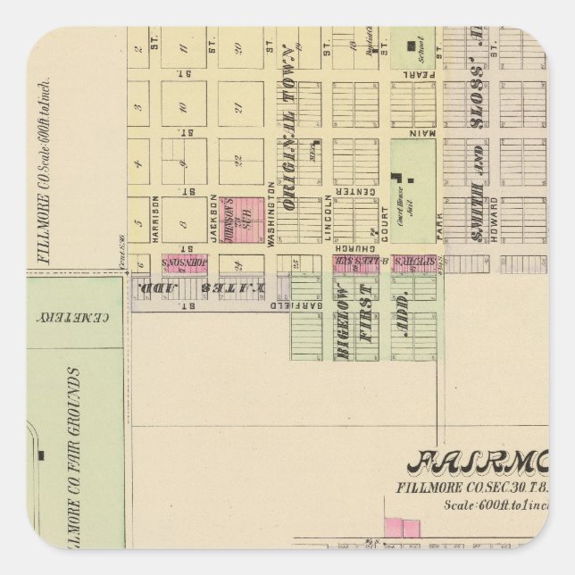 Geneva, Nebraska Square Sticker (Front)