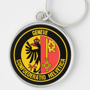 Geneva Round Emblem Key Ring