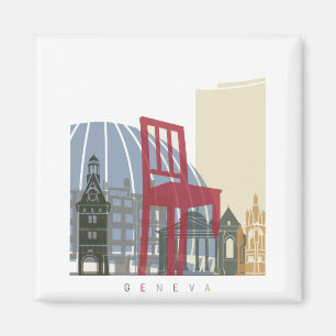 Geneva skyline poster magnet