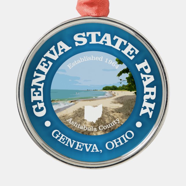 Geneva State Park (SP) Metal Tree Decoration (Front)