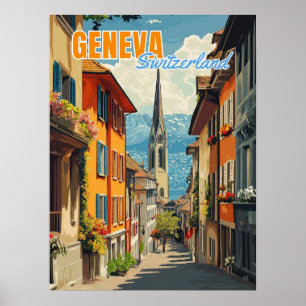 Geneva Switzerland Alps Poster