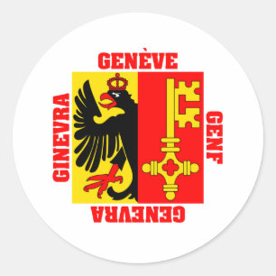 Geneva Switzerland Canton Flag Classic Round Sticker