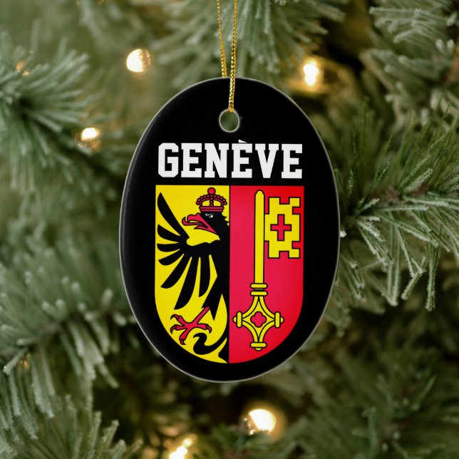 Geneva, Switzerland - coat of arms Ceramic Tree Decoration (Tree)