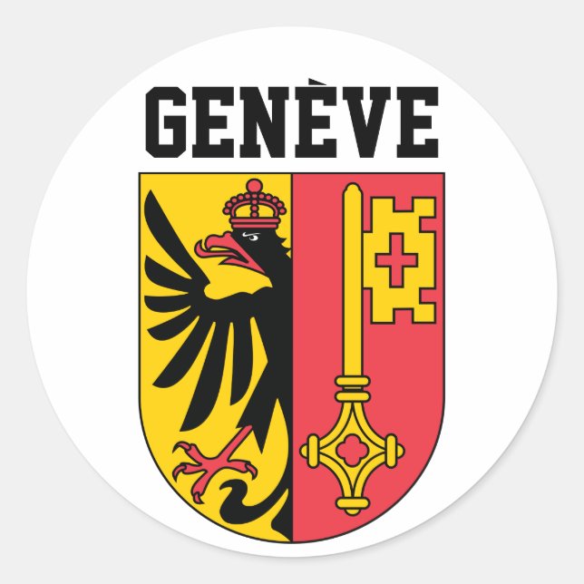 Geneva, Switzerland - coat of arms Classic Round Sticker (Front)