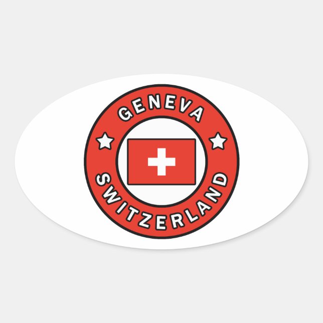 Geneva Switzerland Oval Sticker (Front)
