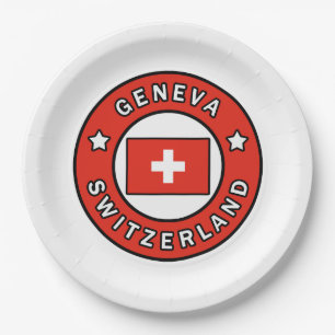 Geneva Switzerland Paper Plate