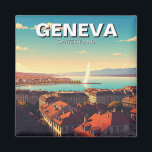Geneva Switzerland Travel  Magnet<br><div class="desc">Geneva, nestled along the shores of Lake Geneva and surrounded by the Alps and Jura mountains, is one of Switzerland's most picturesque cities. Known as a global hub for diplomacy, it hosts numerous international organisations, including the United Nations and the Red Cross. The city seamlessly blends its cosmopolitan flair with...</div>