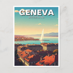 Geneva Switzerland Travel Postcard