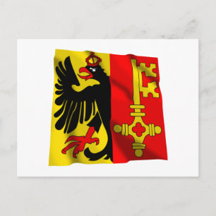 Geneva Waving Flag Postcard