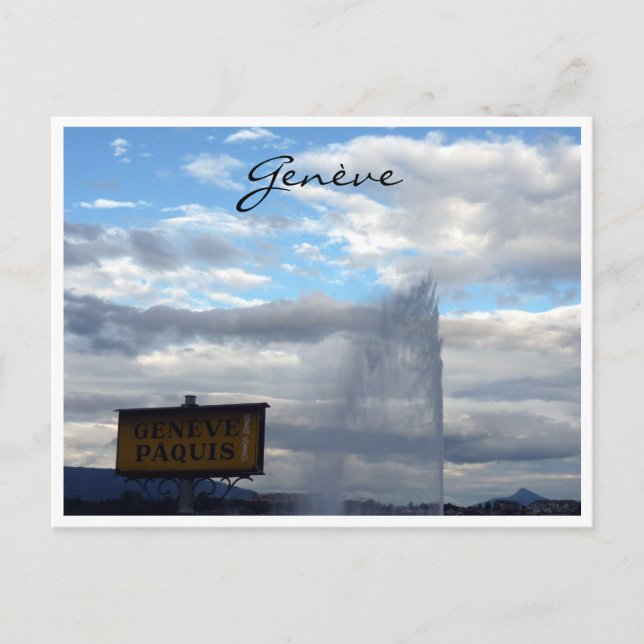 genève jet d'eau paquis postcard (Front)