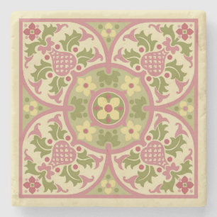 "Geneveive" Gothic Revival Floral Medallion Stone Coaster