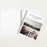 Genevieve Black and White Photo Modern Wedding Planner<br><div class="desc">Modern planner featuring a simple and minimal black and white design with a photo collage of three of your favourite wedding pictures.  Above are your names in an elegant script along with your wedding details.  The back has a full size vertical photo.</div>