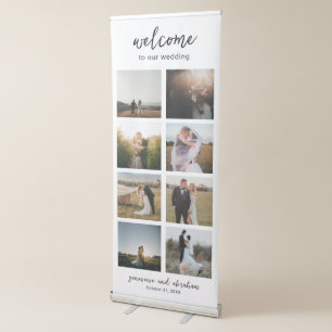 Genevieve Black and White Photo Modern Wedding Retractable Banner