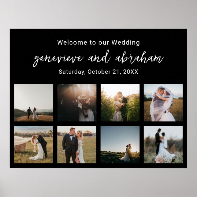 Genevieve Black Photo Modern Wedding Poster (Front)
