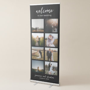Genevieve Black Photo Modern Wedding Retractable Banner