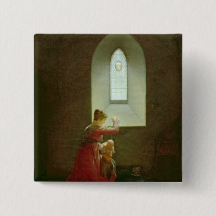 Genevieve of Brabant Baptising her Son in Prison 15 Cm Square Badge
