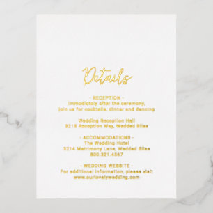 Genevieve Photo Modern Wedding Foil Invitation Postcard