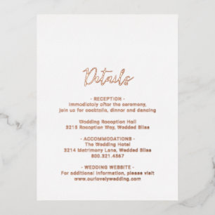 Genevieve Photo Modern Wedding Foil Invitation Postcard