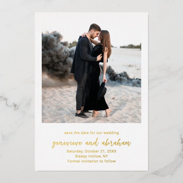 Genevieve Photo Modern Wedding Save the Date (Front)