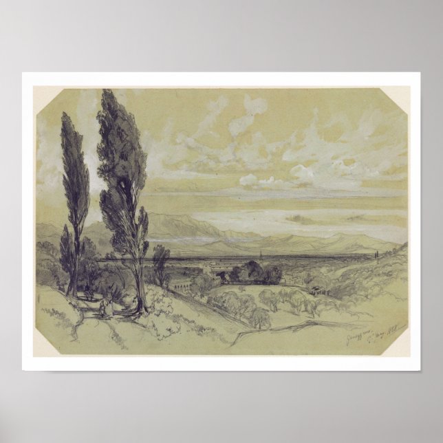 Genezzano, 17 May 1838 (graphite on paper) Poster (Front)