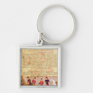 Genghis Khan and his sons by Rashid al-Din Key Ring