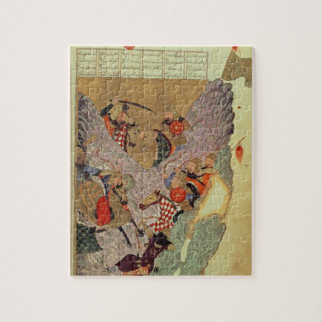 Genghis Khan (c.1162-1227) fighting the Chinese in Jigsaw Puzzle (Vertical)