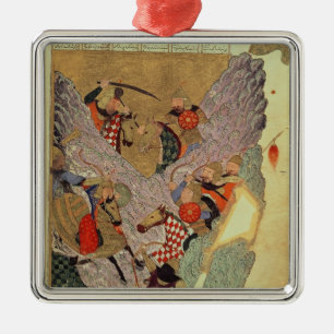 Genghis Khan (c.1162-1227) fighting the Chinese in Metal Tree Decoration