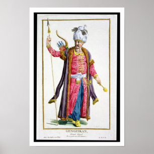 Genghis Khan (c.1162-1227) from 'Receuil des Estam Poster