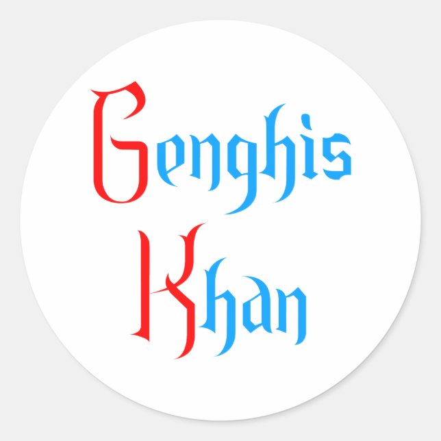 Genghis Khan Classic Round Sticker (Front)