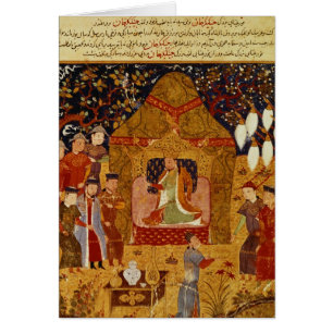 Genghis Khan in his tent by Rashid al-Din