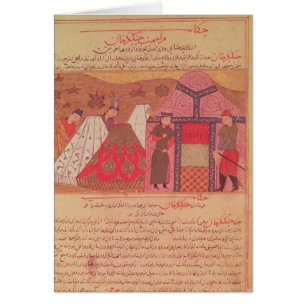 Genghis Khan outside his tent