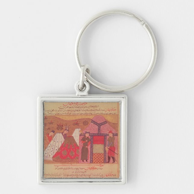 Genghis Khan outside his tent Key Ring (Front)