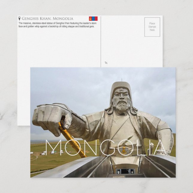 Genghis Khan Statue, Mongolia Travel Postcard (Front/Back)