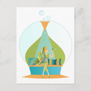 Genie Blowing Bubbles Postcard