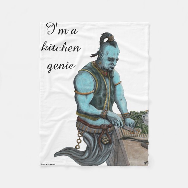 Genie Chef Cooking Dinner Magic Fantasy Blanket (Front)