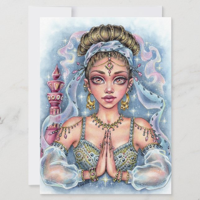 Genie Fairytale Fantasy Female Magic Art Card (Front)