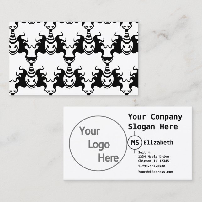 Genie Ghost Coming Out of Lamp Seamless Pattern Business Card (Front/Back)
