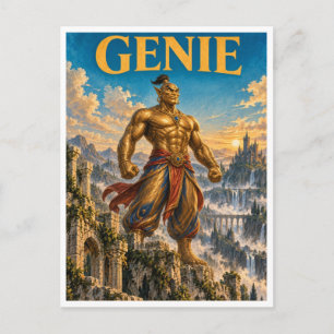 Genie, Gothic Fantasy Monster Postcard