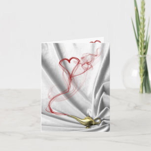 Genie Lamp with Heart Smoke - Greeting Card