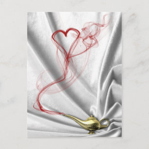 Genie Lamp with Heart Smoke - Postcard