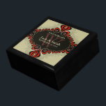 Genie Magic Wedding Anniversary Gift Box<br><div class="desc">Unique and Stylish keepsake, gift box with Bohemian inspired design in creme, orange and dark brown - Exquisite and elegant custom Anniversary, Wedding or engagement present. Personalise with names, anniversary date and monogram or numbers - made into a wonderful wooden gift box to keep trinkets, jewellery box for your special...</div>