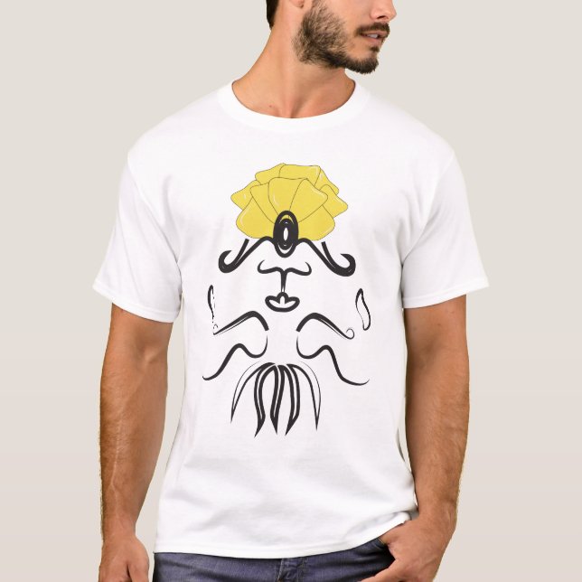 Genie Petal Hat Line Art  T-Shirt (Front)