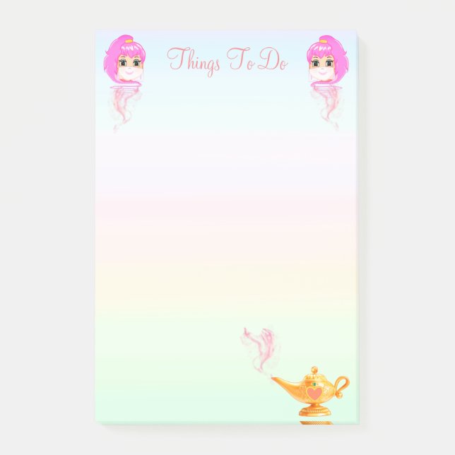 Genies & magic lamp on pastel colours Things To Do Post-it Notes (Front)